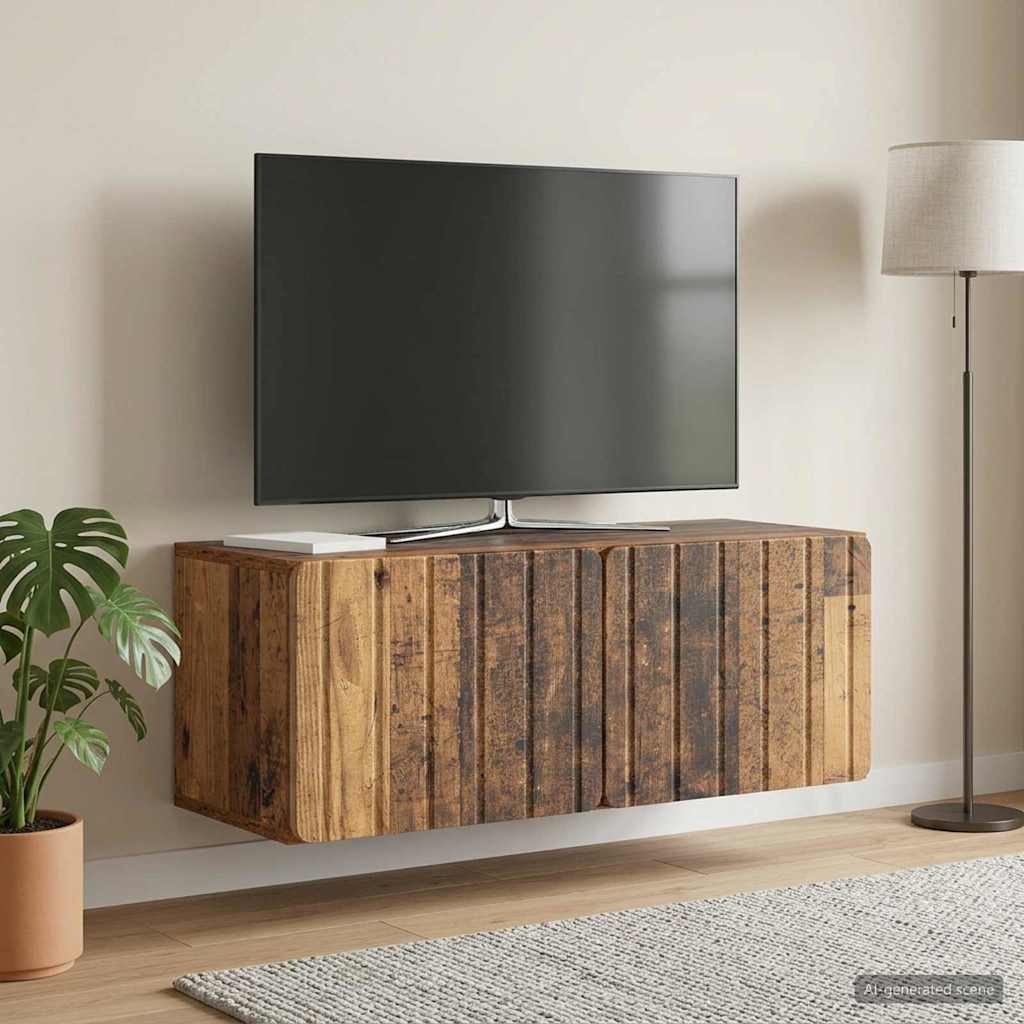 vidaXL Szafka RTV montowana na ścianie 78,5 x 31 x 30 cm Stare drewno