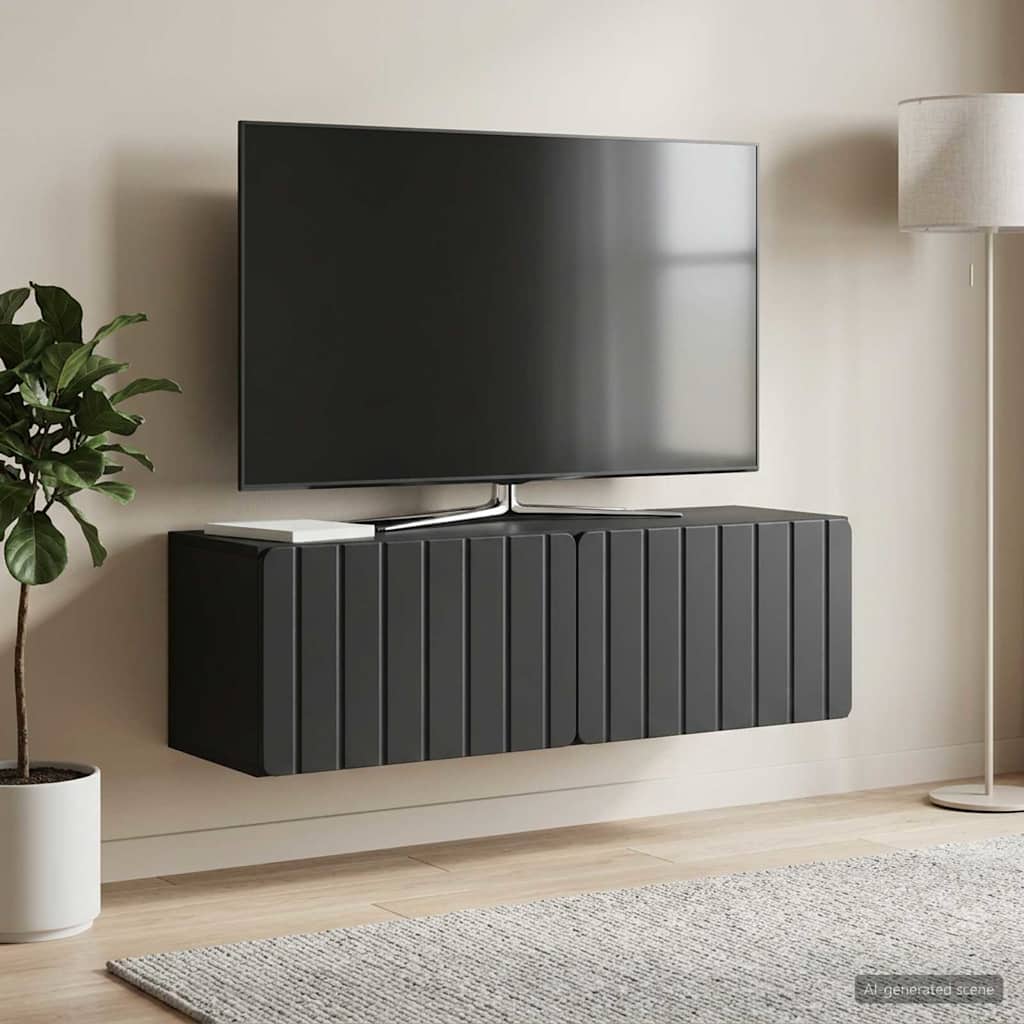 vidaXL Szafka RTV montowana na ścianie 98 x 31 x 30 cm Czarny
