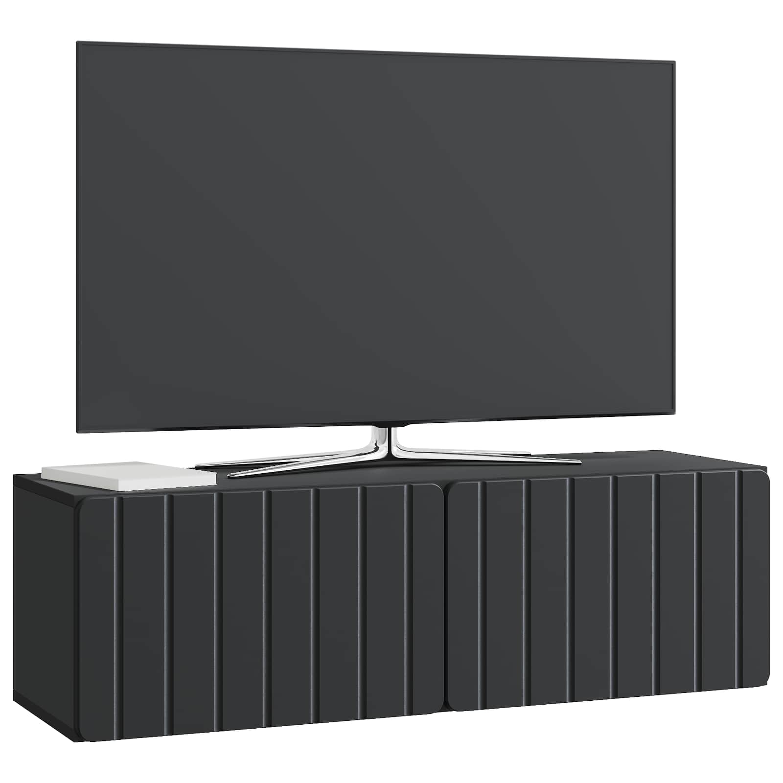 vidaXL Szafka RTV montowana na ścianie 98 x 31 x 30 cm Czarny