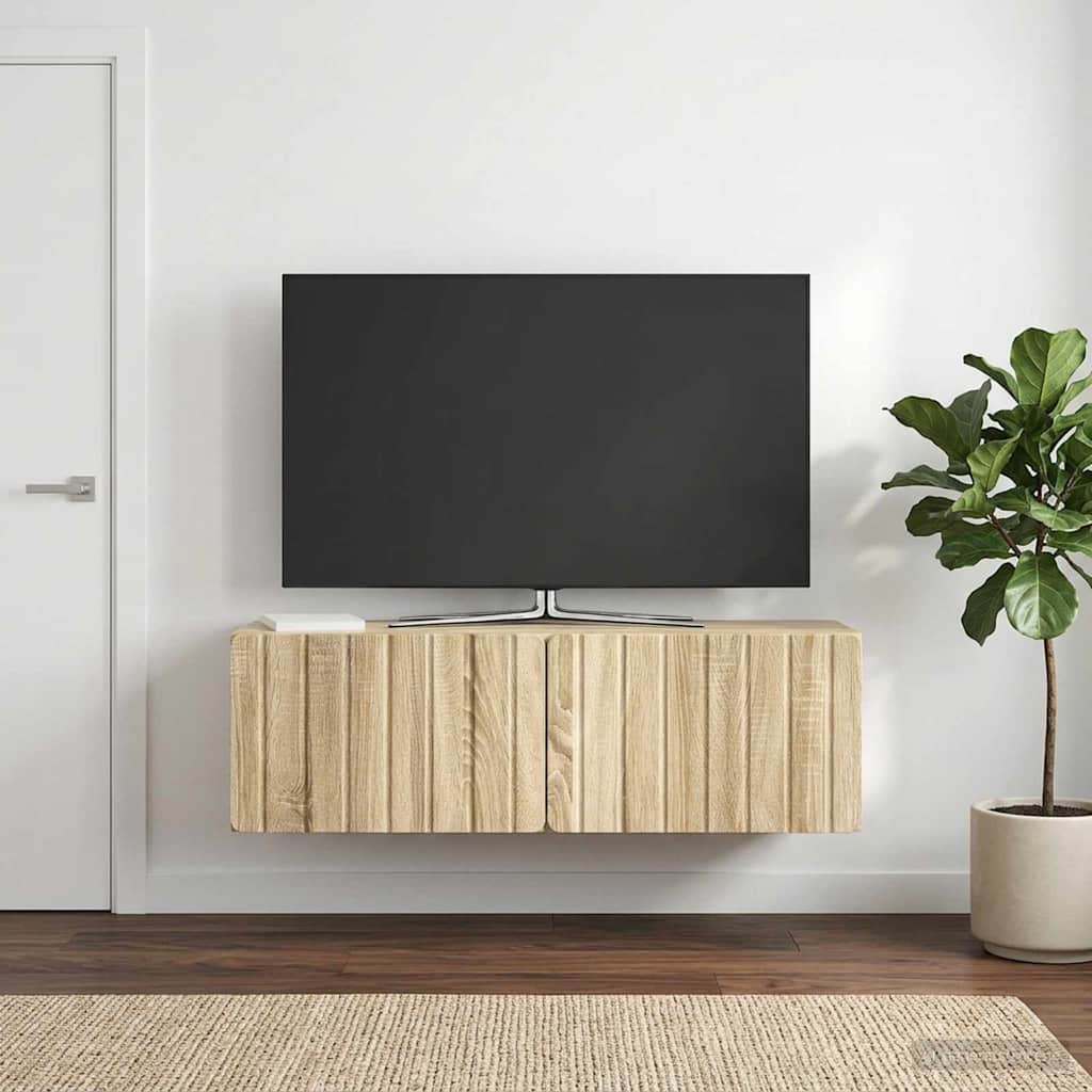 vidaXL Szafka RTV montowana na ścianie 98 x 31 x 30 cm dąb Sonoma