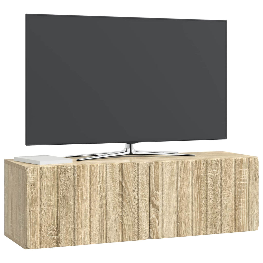 vidaXL Szafka RTV montowana na ścianie 98 x 31 x 30 cm dąb Sonoma