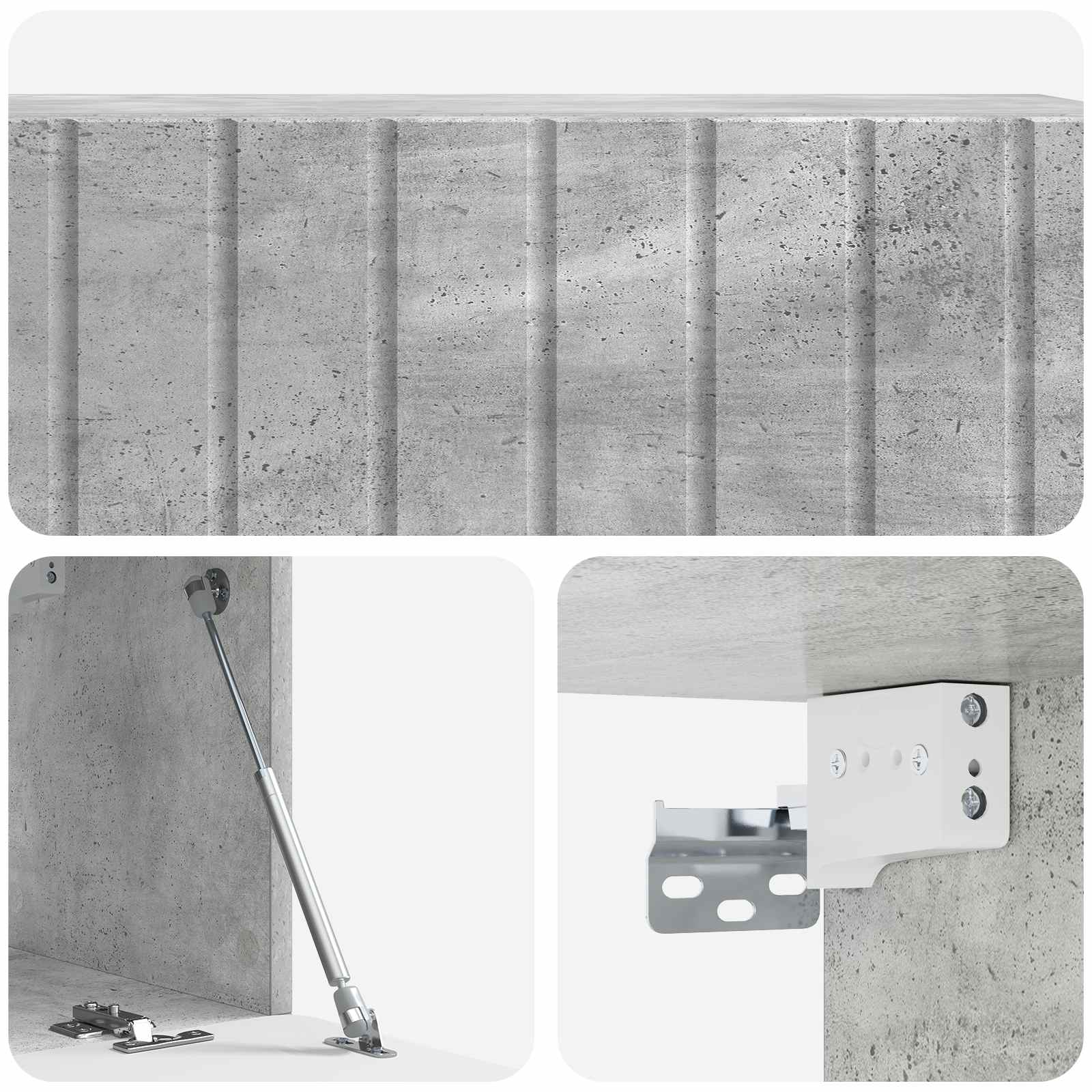 vidaXL Szafka RTV montowana na ścianie 98 x 31 x 30 cm Betonowy szary