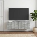 vidaXL Szafka RTV montowana na ścianie 98 x 31 x 30 cm Betonowy szary