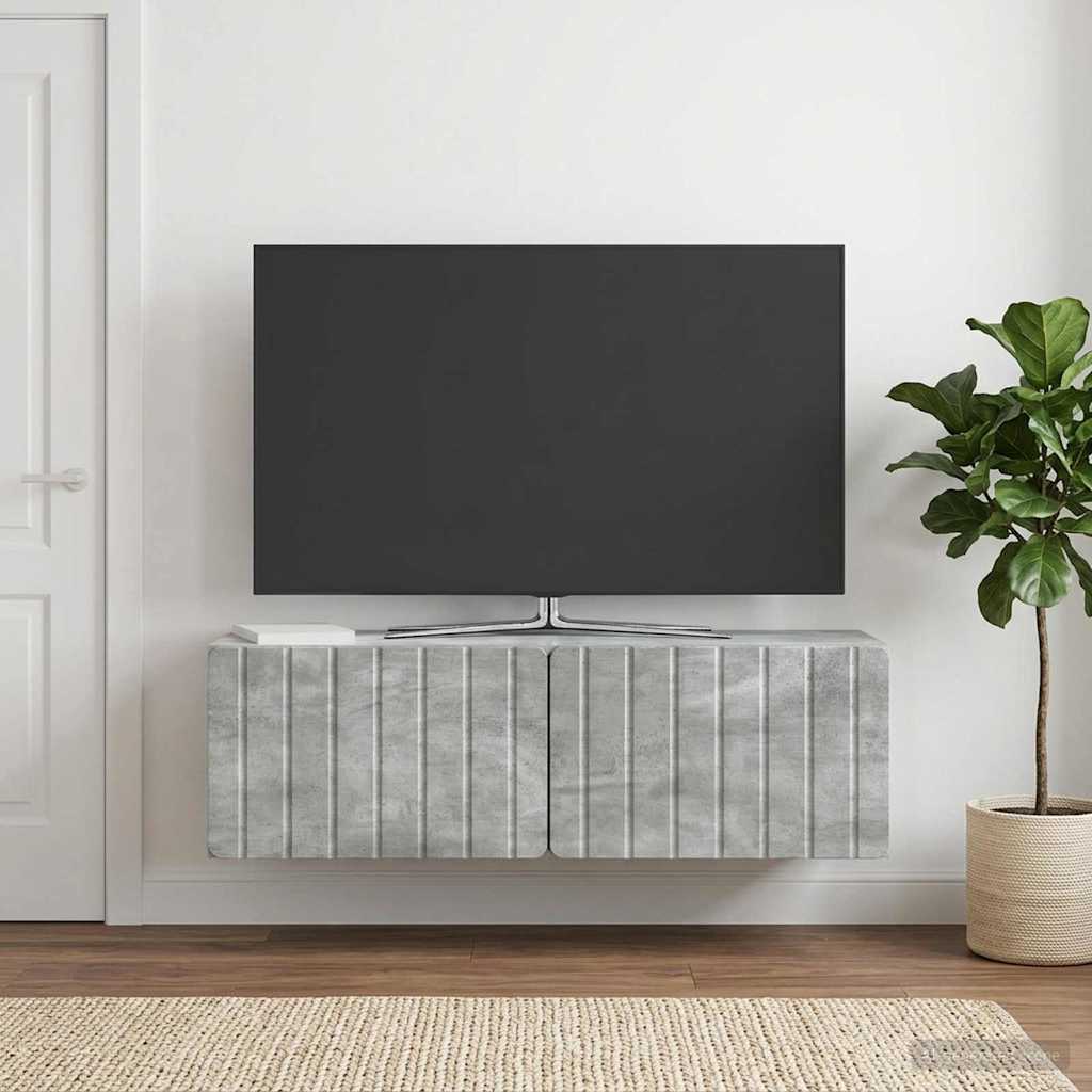 vidaXL Szafka RTV montowana na ścianie 98 x 31 x 30 cm Betonowy szary