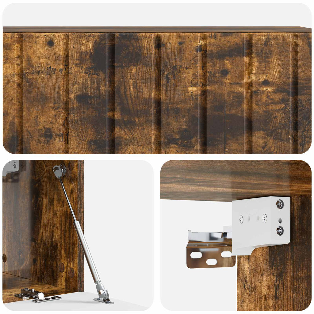 vidaXL Szafka RTV montowana na ścianie 98 x 31 x 30 cm Dąb wędzony