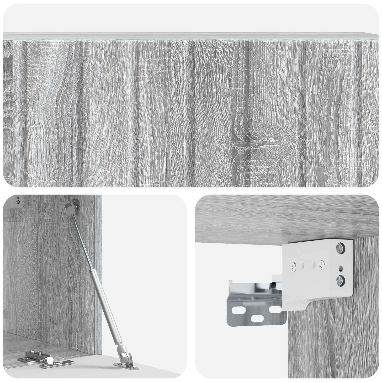 vidaXL Szafka RTV montowana na ścianie 98 x 31 x 30 cm Szary Sonoma