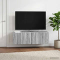 vidaXL Szafka RTV montowana na ścianie 98 x 31 x 30 cm Szary Sonoma