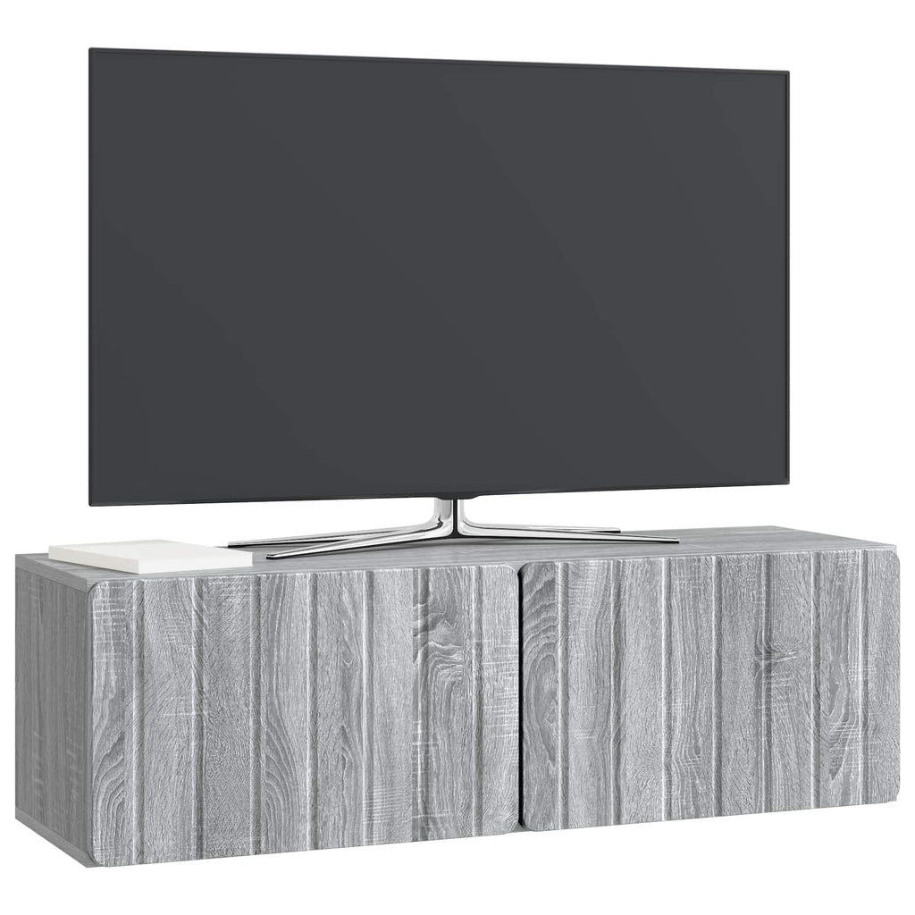 vidaXL Szafka RTV montowana na ścianie Szary Sonoma 98 x 31 x 30 cm