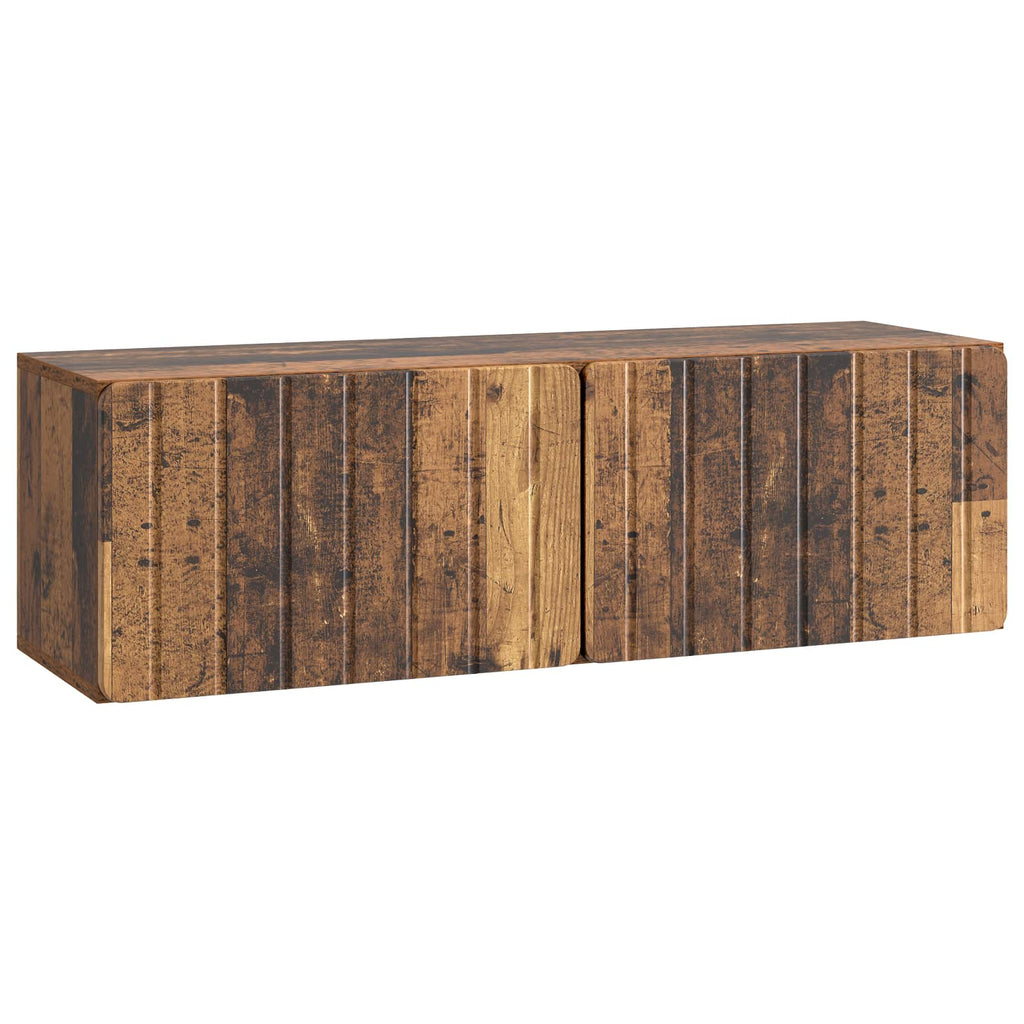 vidaXL Szafka RTV montowana na ścianie Stare drewno 98 x 31 x 30 cm