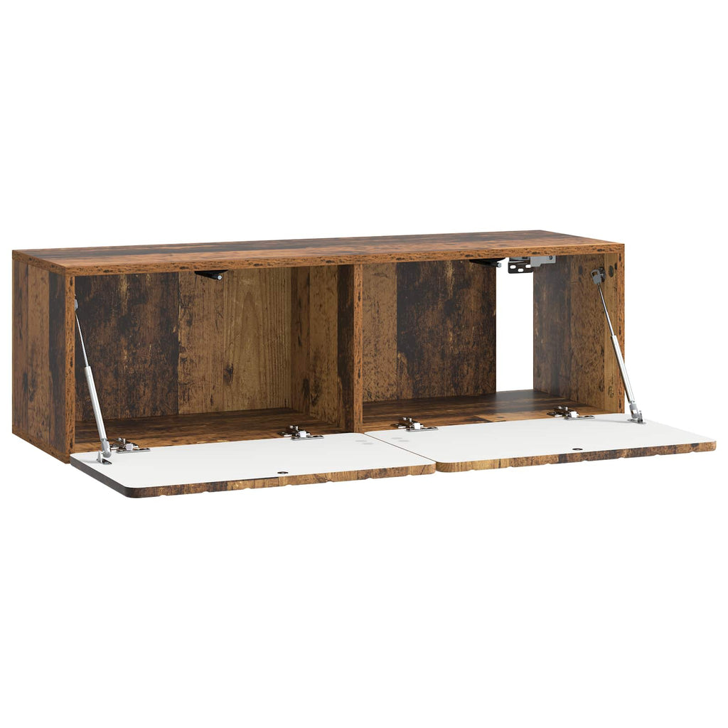 vidaXL Szafka RTV montowana na ścianie Stare drewno 98 x 31 x 30 cm
