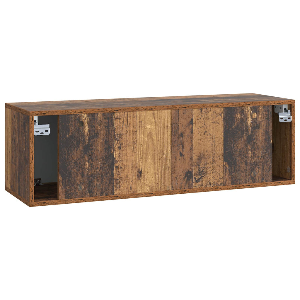 vidaXL Szafka RTV montowana na ścianie Stare drewno 98 x 31 x 30 cm