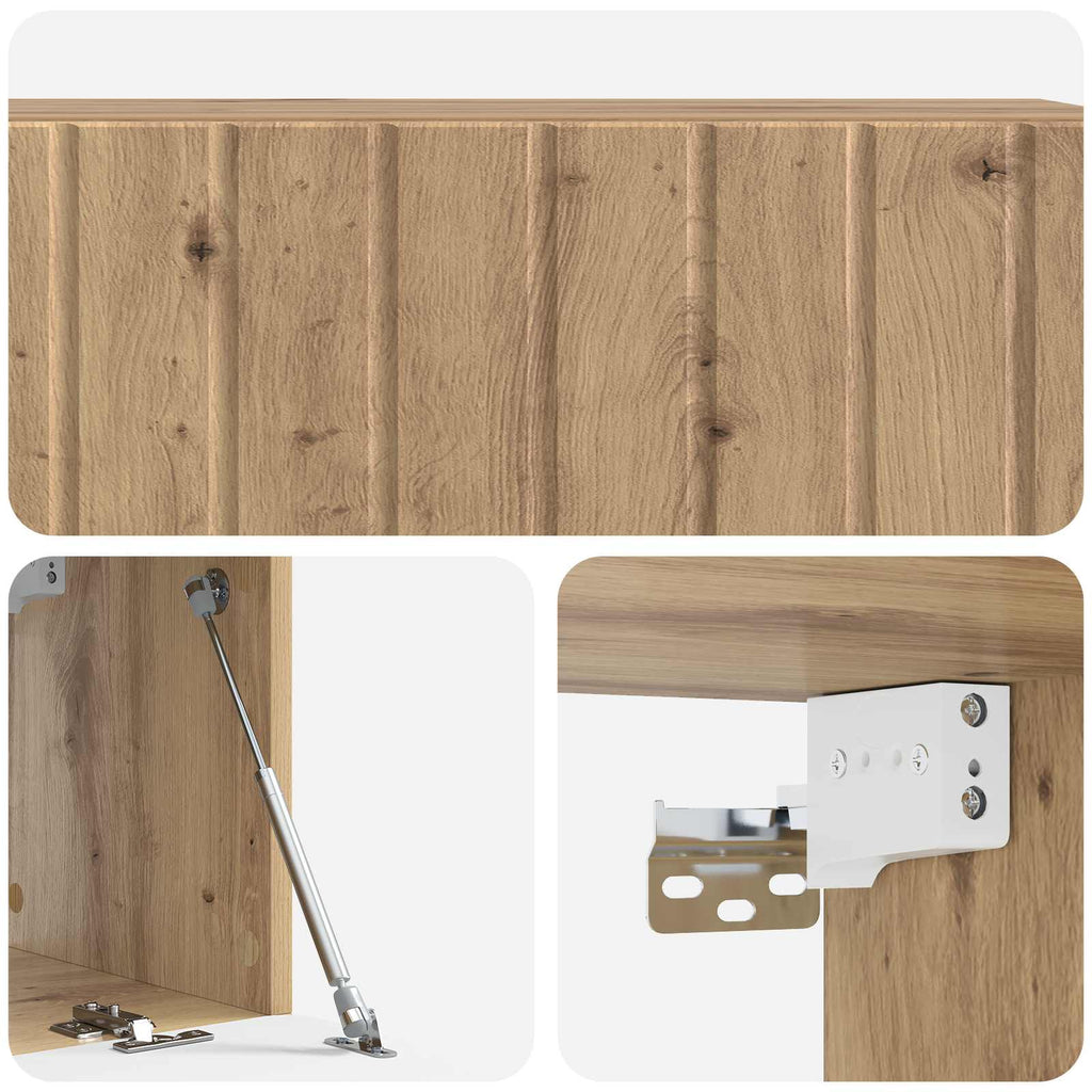 vidaXL Szafka RTV montowana na ścianie 98 x 31 x 30 cm Dąb artisan