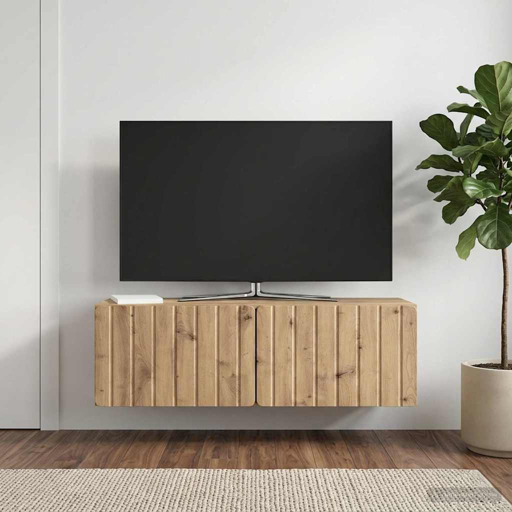 vidaXL Szafka RTV montowana na ścianie 98 x 31 x 30 cm Dąb artisan