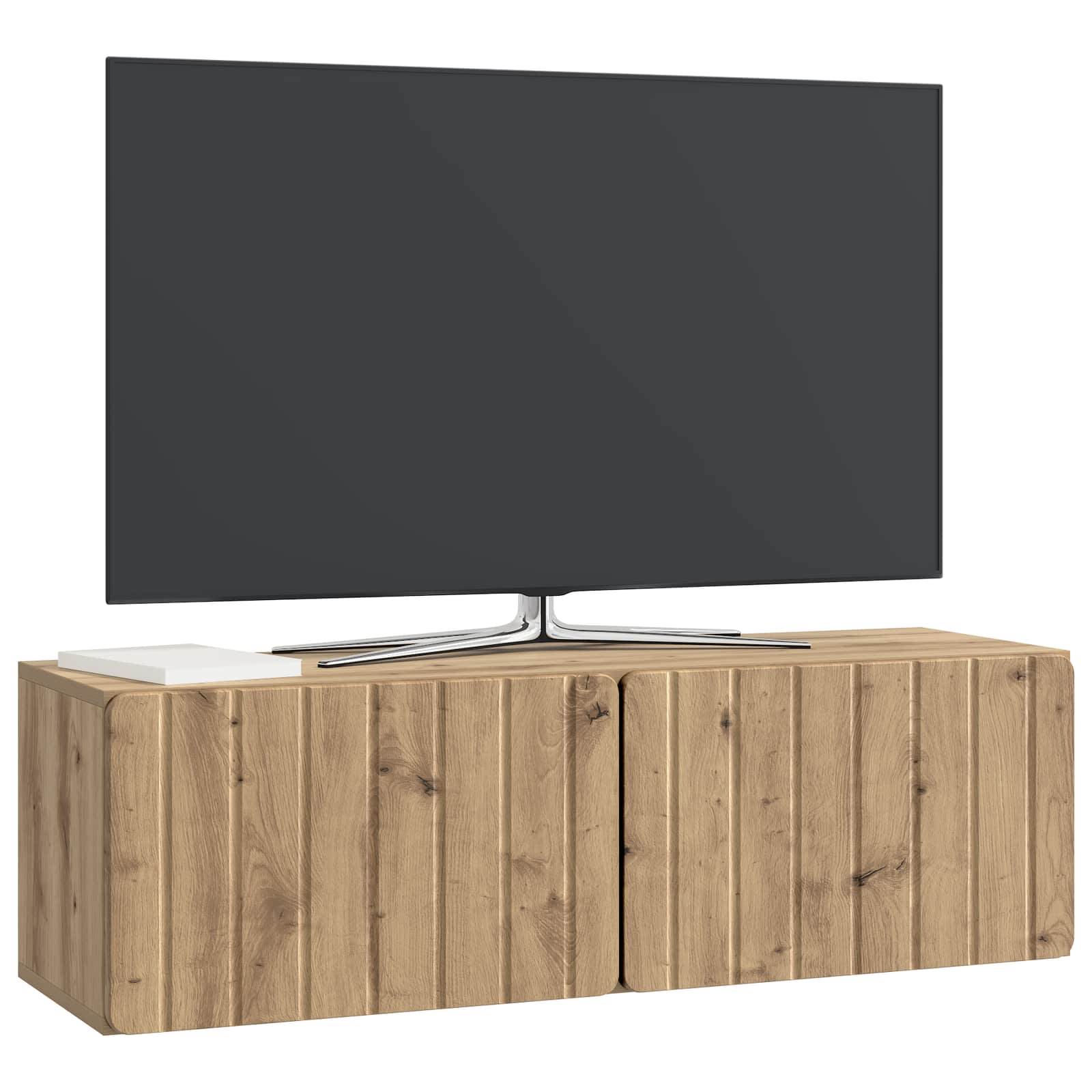 vidaXL Szafka RTV montowana na ścianie 98 x 31 x 30 cm Dąb artisan