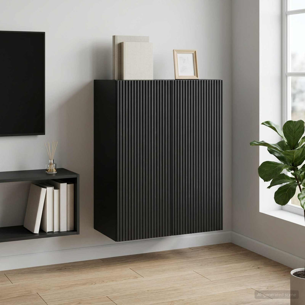 vidaXL Szafka ścienna 66 x 34,5 x 90 cm Drewno inżynieryjne Czarny