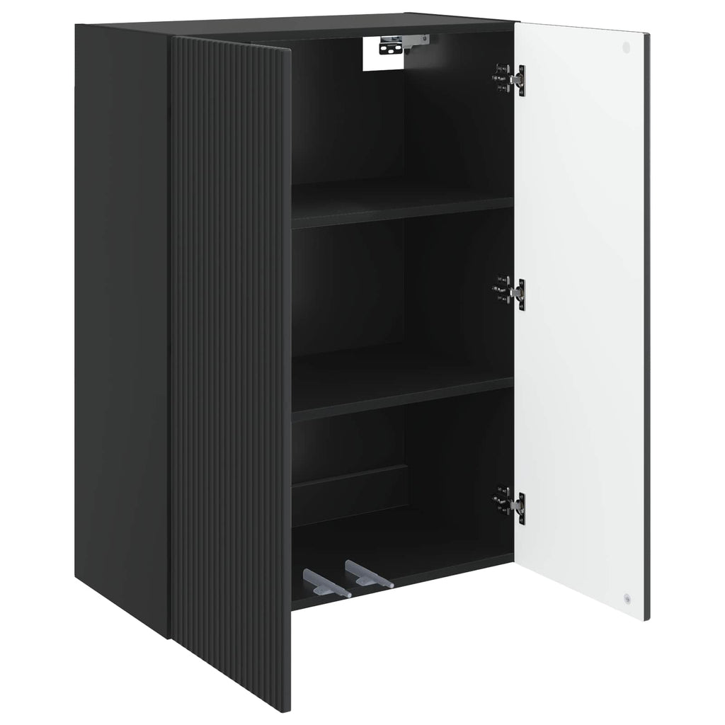 vidaXL Szafka ścienna 66 x 34,5 x 90 cm Drewno inżynieryjne Czarny