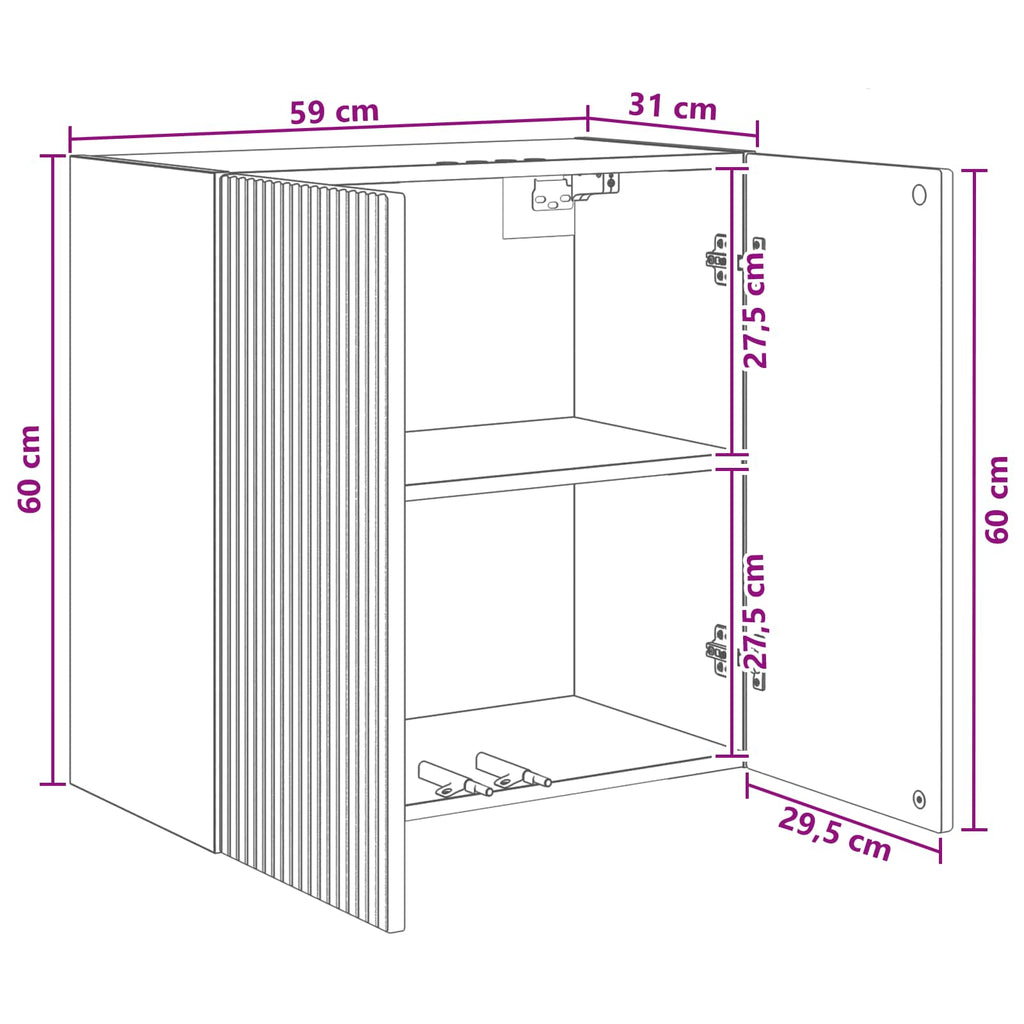 vidaXL Szafka ścienna 59 x 31 x 60 cm Drewno inżynieryjne Biały