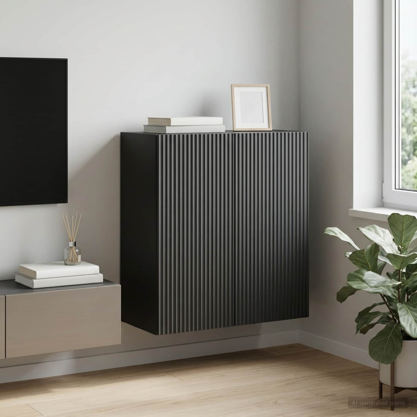 vidaXL Szafka ścienna 59 x 31 x 60 cm Drewno inżynieryjne Czarny