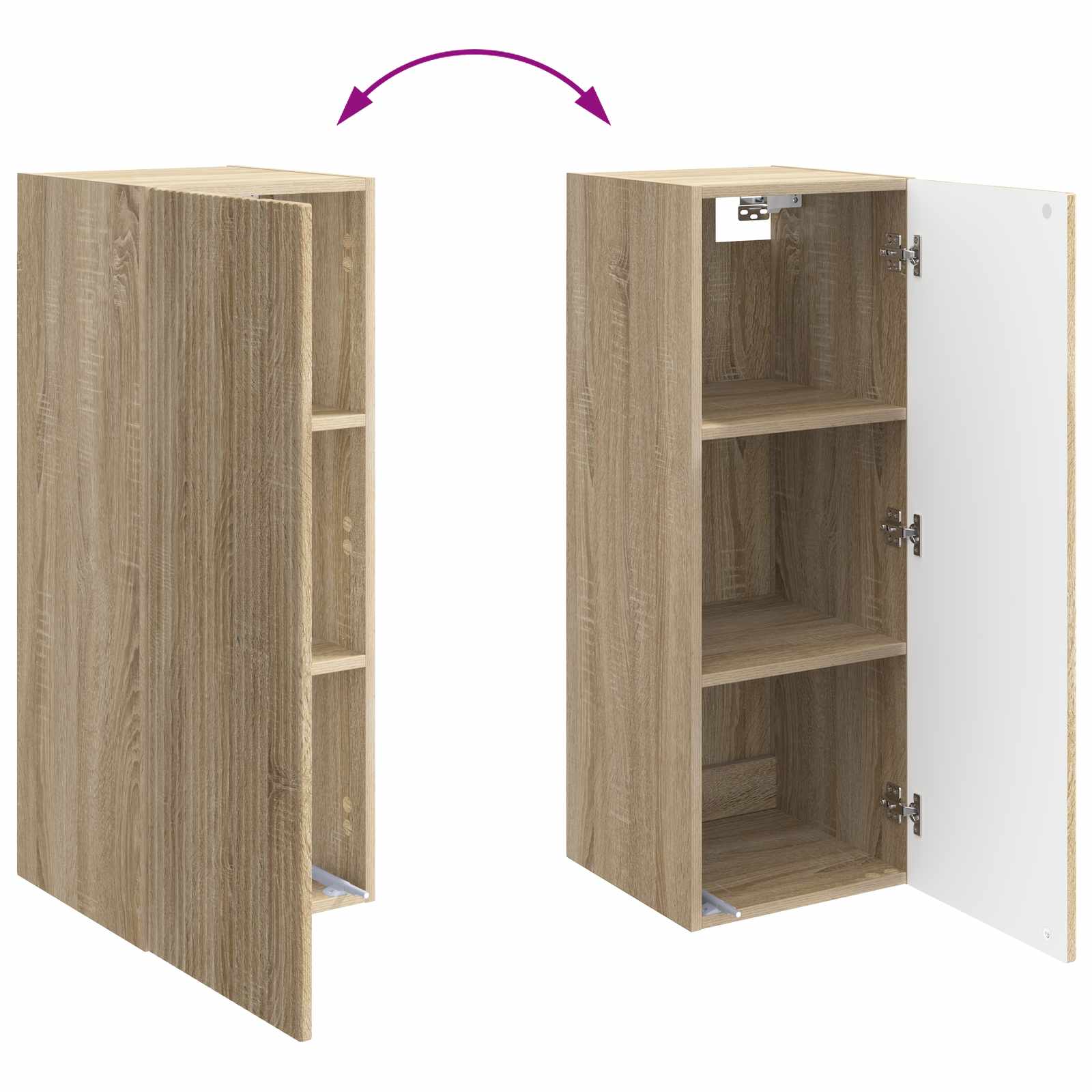vidaXL Szafka ścienna 33 x 34,5 x 90 cm Drewno inżynieryjne dąb Sonoma