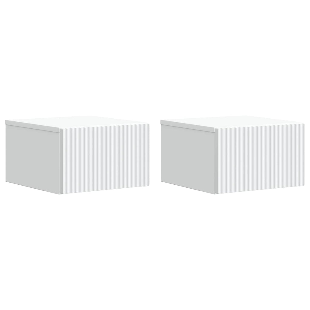 vidaXL Wisząca Szafka Nocna z szufladą 2 pcs Biały 33 x 34,5 x 20 cm