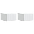 vidaXL Wisząca Szafka Nocna z szufladą 2 pcs Biały 33 x 34,5 x 20 cm
