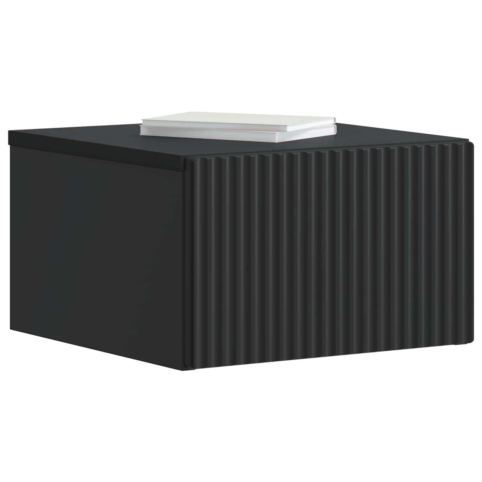 vidaXL Wisząca Szafka Nocna z szufladą Czarny 33 x 34,5 x 20 cm