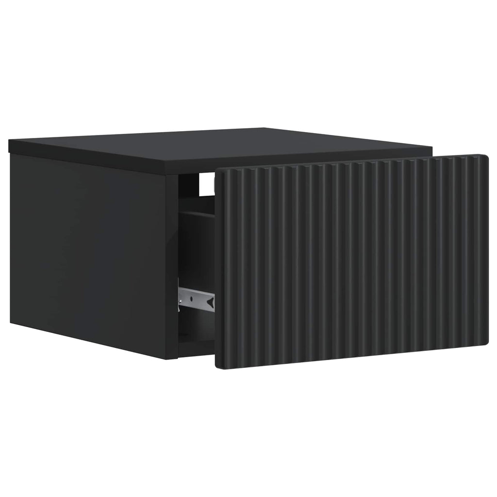 vidaXL Wisząca Szafka Nocna z szufladą 2 pcs Czarny 33 x 34,5 x 20 cm