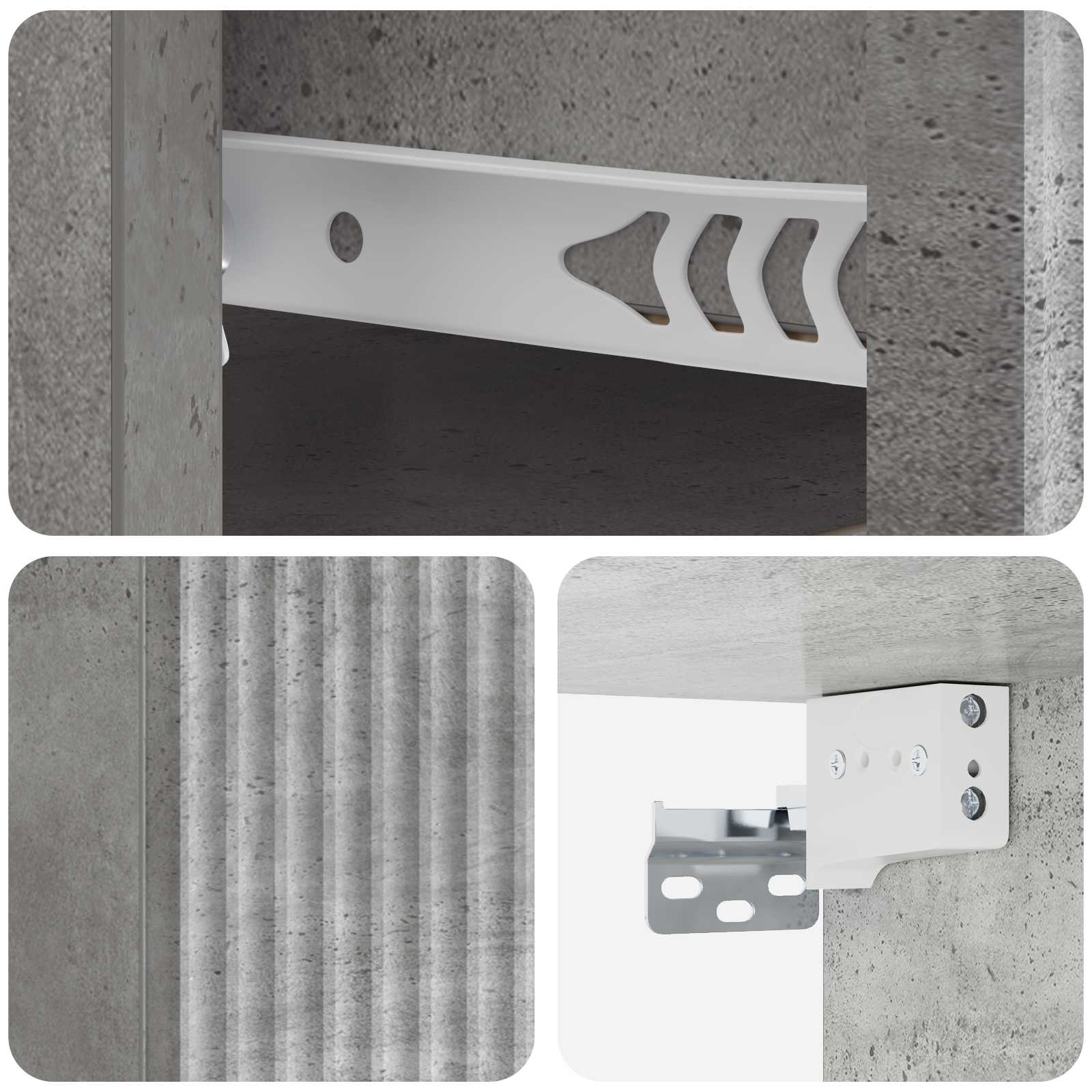 vidaXL Wisząca Szafka Nocna Betonowy szary 33 x 34,5 x 20 cm
