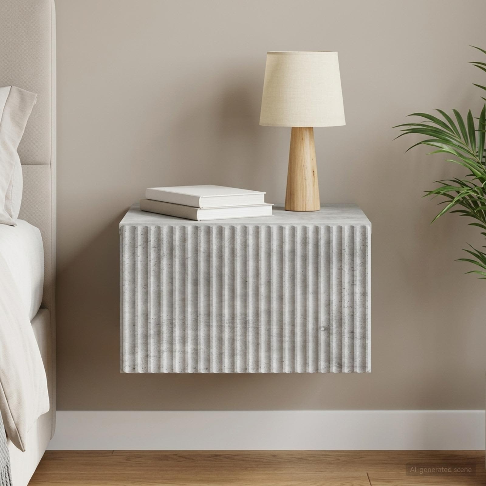 vidaXL Wisząca Szafka Nocna Betonowy szary 33 x 34,5 x 20 cm