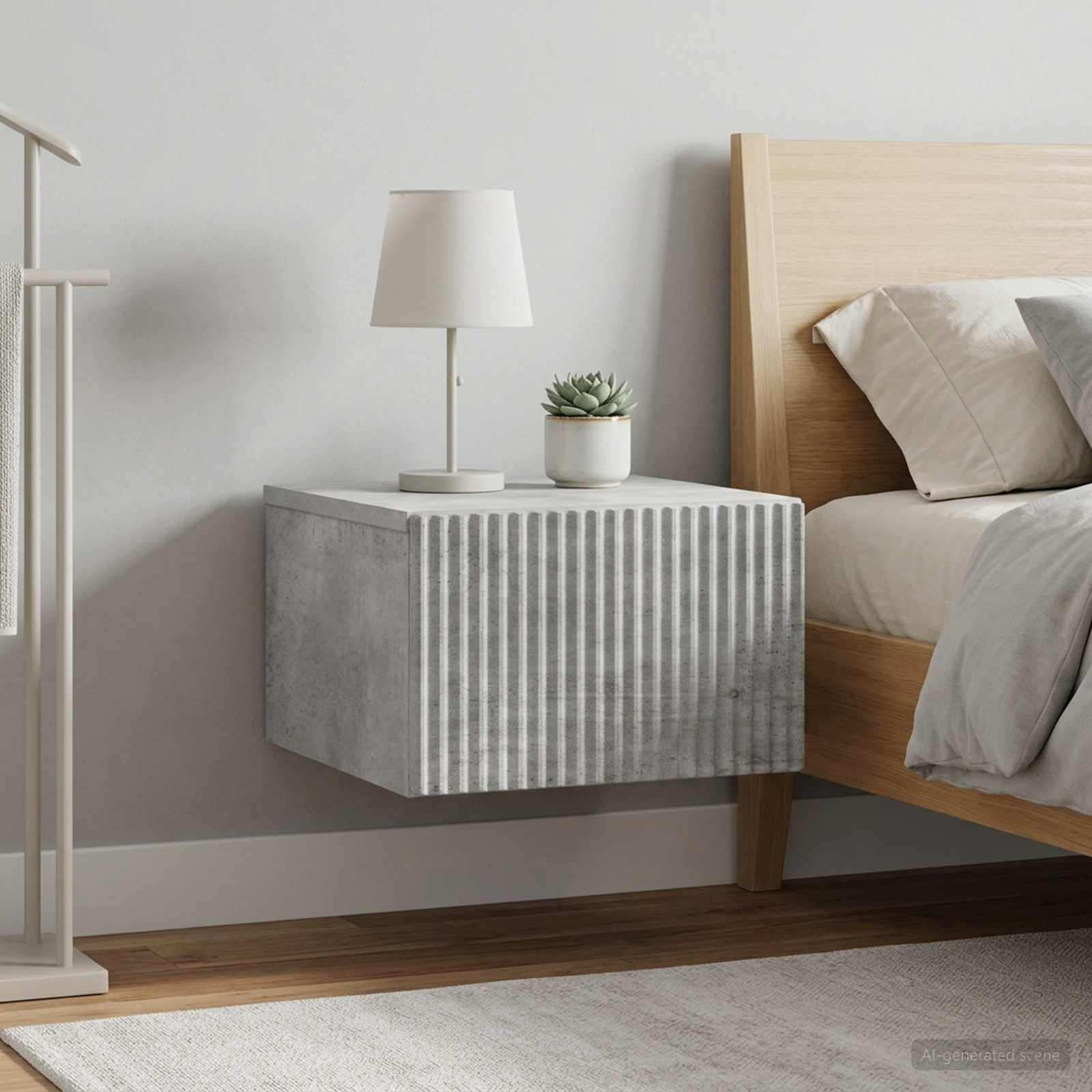 vidaXL Wisząca Szafka Nocna 2 szt. Betonowy szary 33 x 34,5 x 20 cm