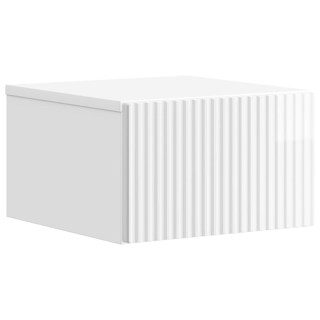 vidaXL Wisząca Szafka Nocna Biały wysoki połysk 33 x 34,5 x 20 cm