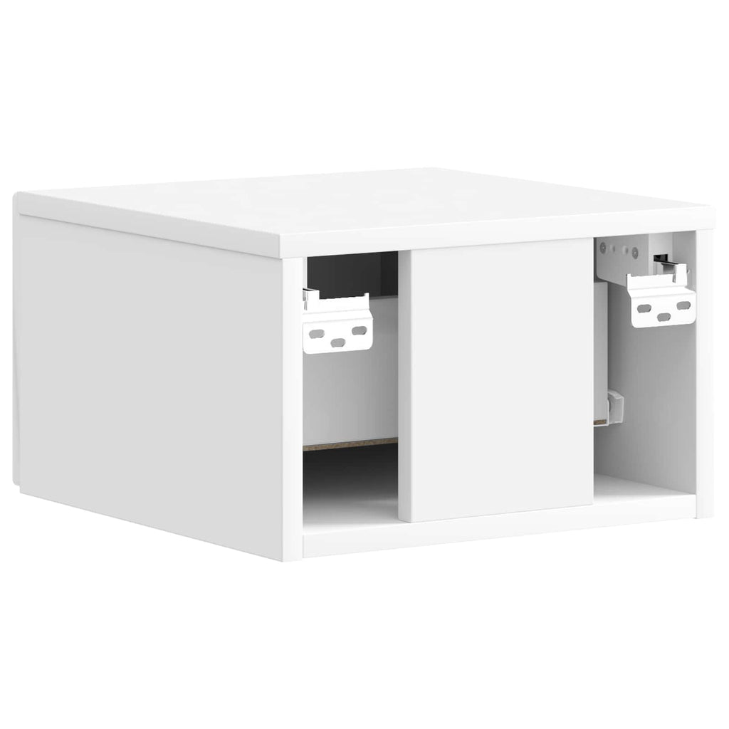 vidaXL Wisząca Szafka Nocna Biały wysoki połysk 33 x 34,5 x 20 cm
