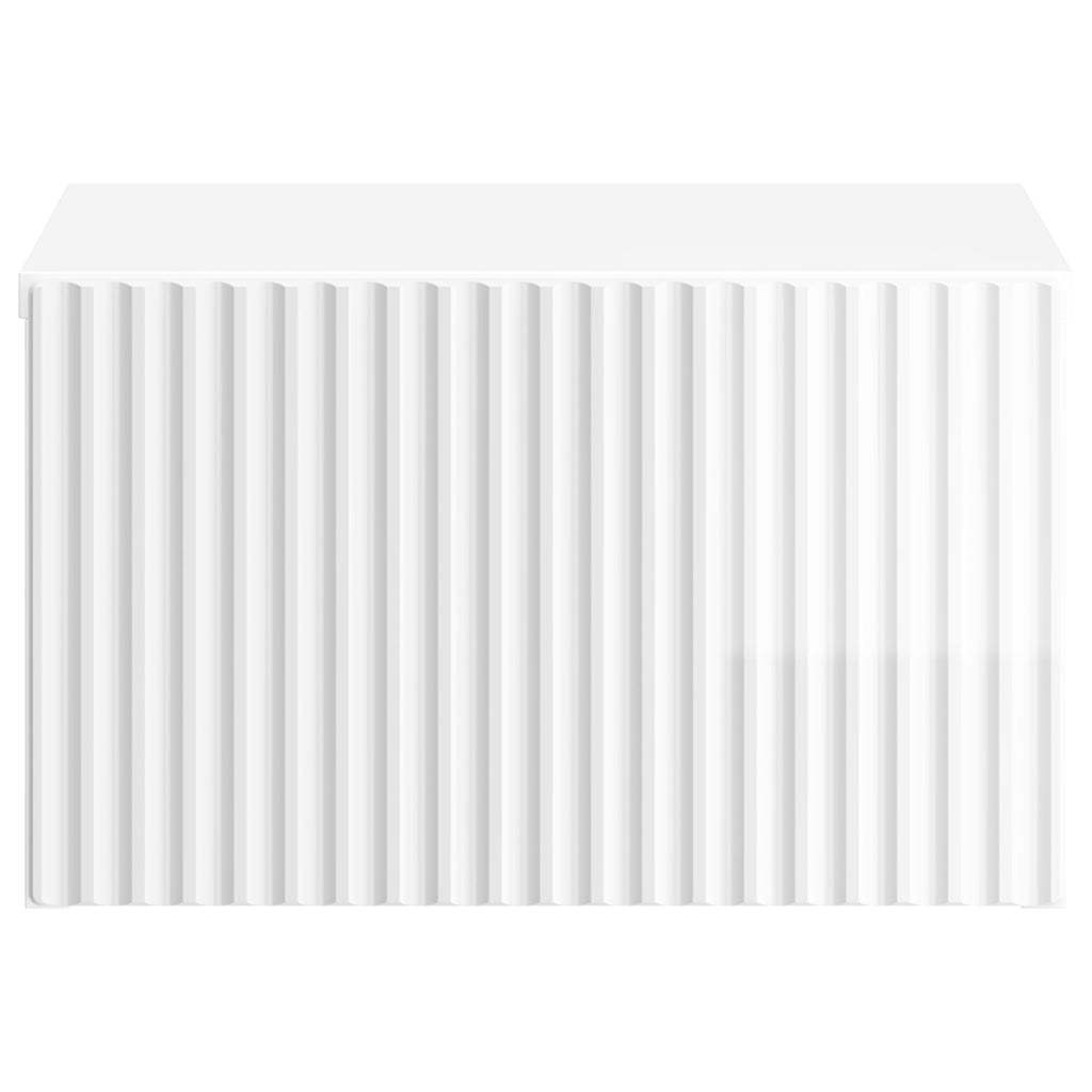 vidaXL Wisząca Szafka Nocna Biały wysoki połysk 33 x 34,5 x 20 cm