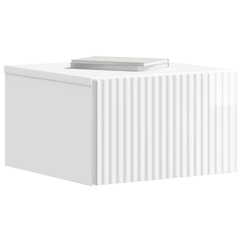 vidaXL Wisząca Szafka Nocna z szufladą 2 pcs Biały wysoki połysk