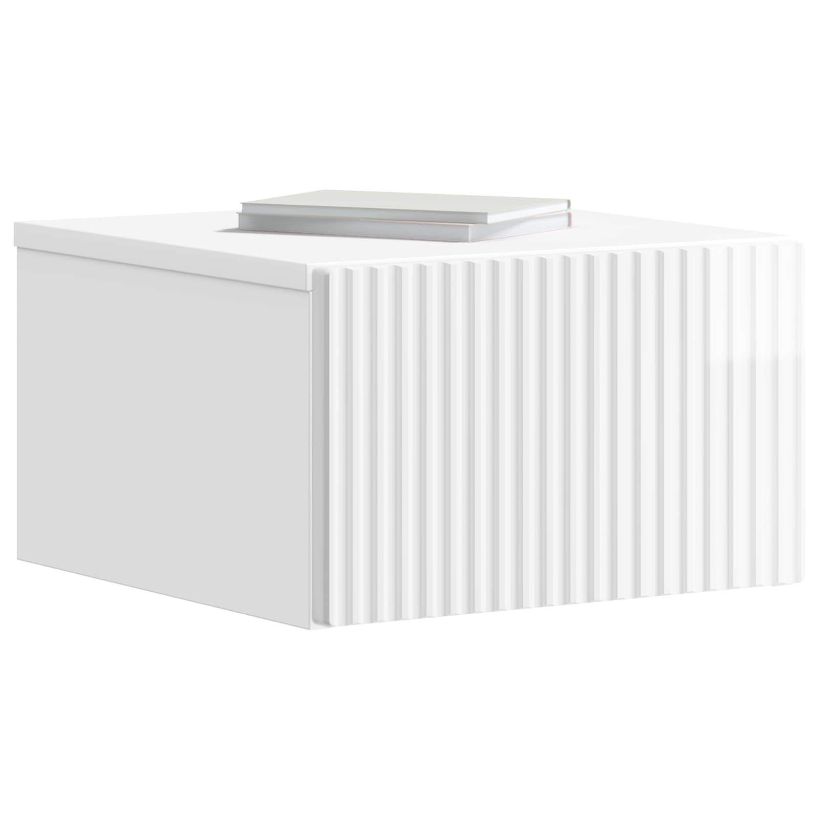 vidaXL Wisząca Szafka Nocna z szufladą 2 pcs Biały wysoki połysk