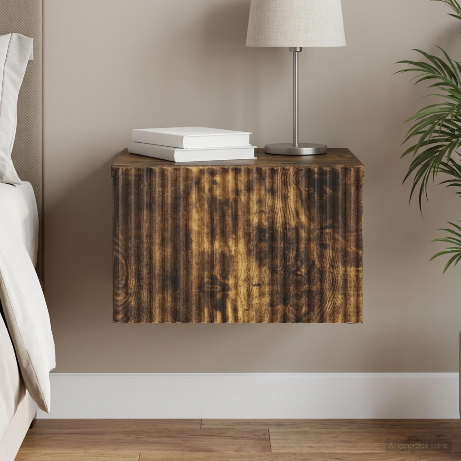 vidaXL Wisząca Szafka Nocna z szufladą Dąb wędzony 33 x 34,5 x 20 cm