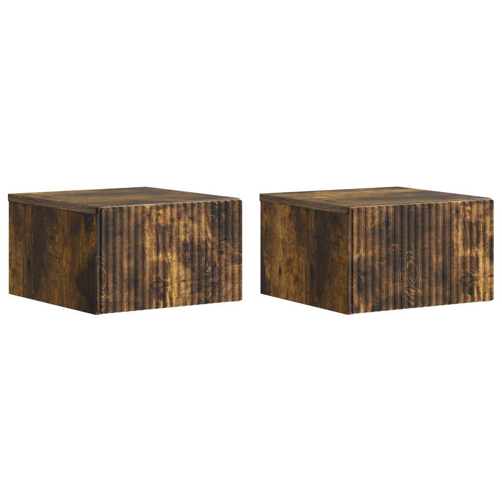 vidaXL Wisząca Szafka Nocna 2 pcs Dąb wędzony 33 x 34,5 x 20 cm