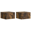 vidaXL Wisząca Szafka Nocna 2 pcs Dąb wędzony 33 x 34,5 x 20 cm
