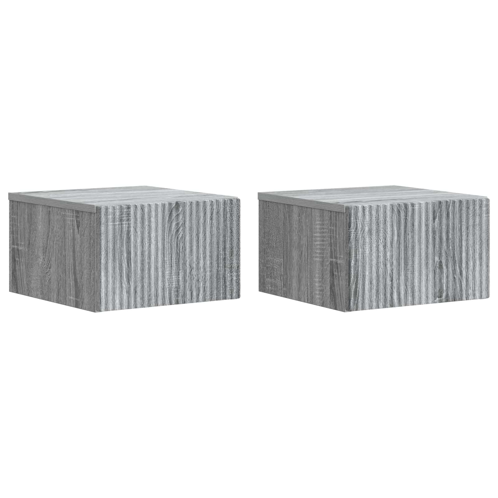 vidaXL Wisząca Szafka Nocna 2 pcs Szary Sonoma 33 x 34,5 x 20 cm