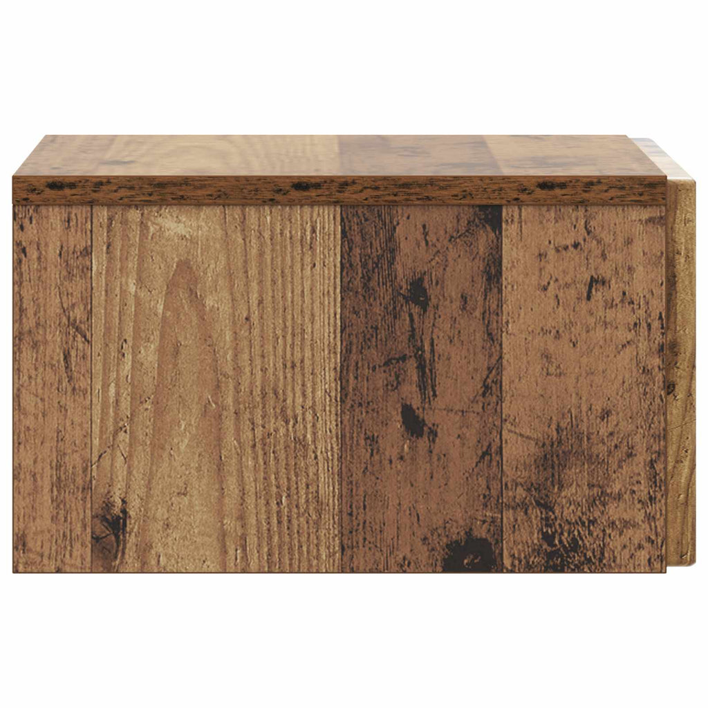 vidaXL Wisząca Szafka Nocna z szufladą Stare drewno 33 x 34,5 x 20 cm
