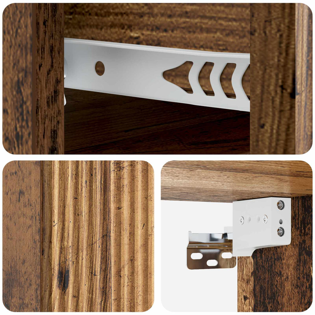 vidaXL Wisząca Szafka Nocna 2 pcs Stare drewno 33 x 34,5 x 20 cm