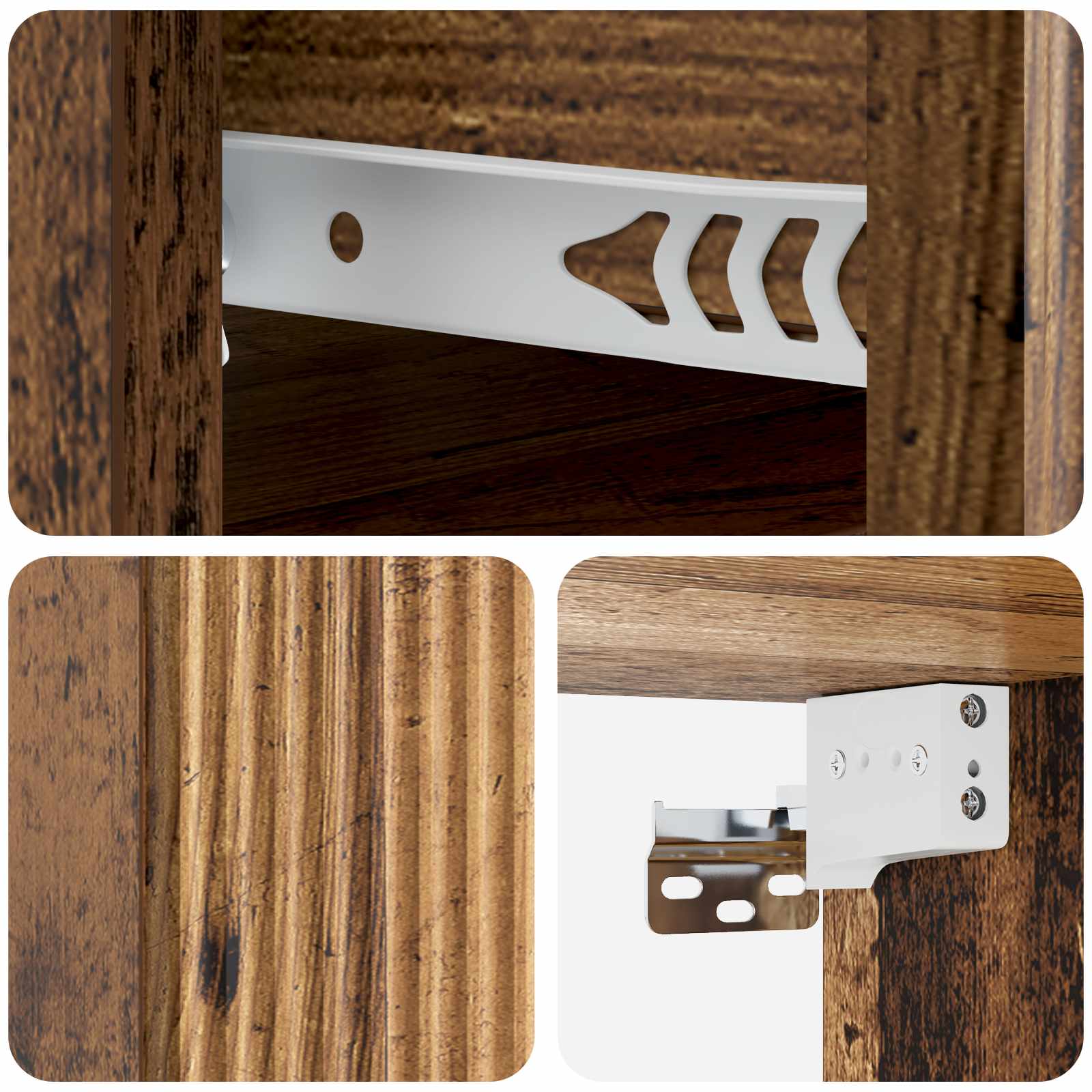 vidaXL Wisząca Szafka Nocna 2 pcs Stare drewno 33 x 34,5 x 20 cm