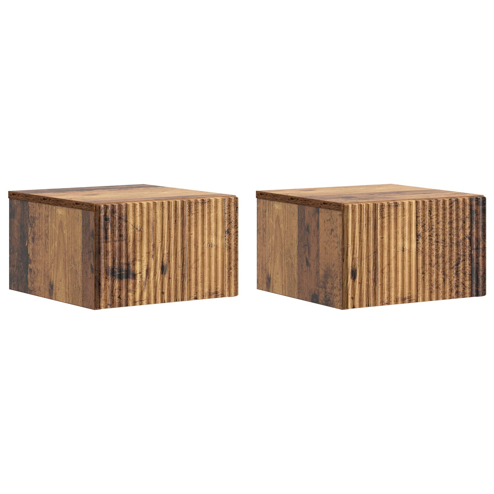 vidaXL Wisząca Szafka Nocna 2 pcs Stare drewno 33 x 34,5 x 20 cm