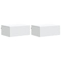 vidaXL Wisząca Szafka Nocna z szufladą 2 pcs Biały 49 x 34,5 x 20 cm