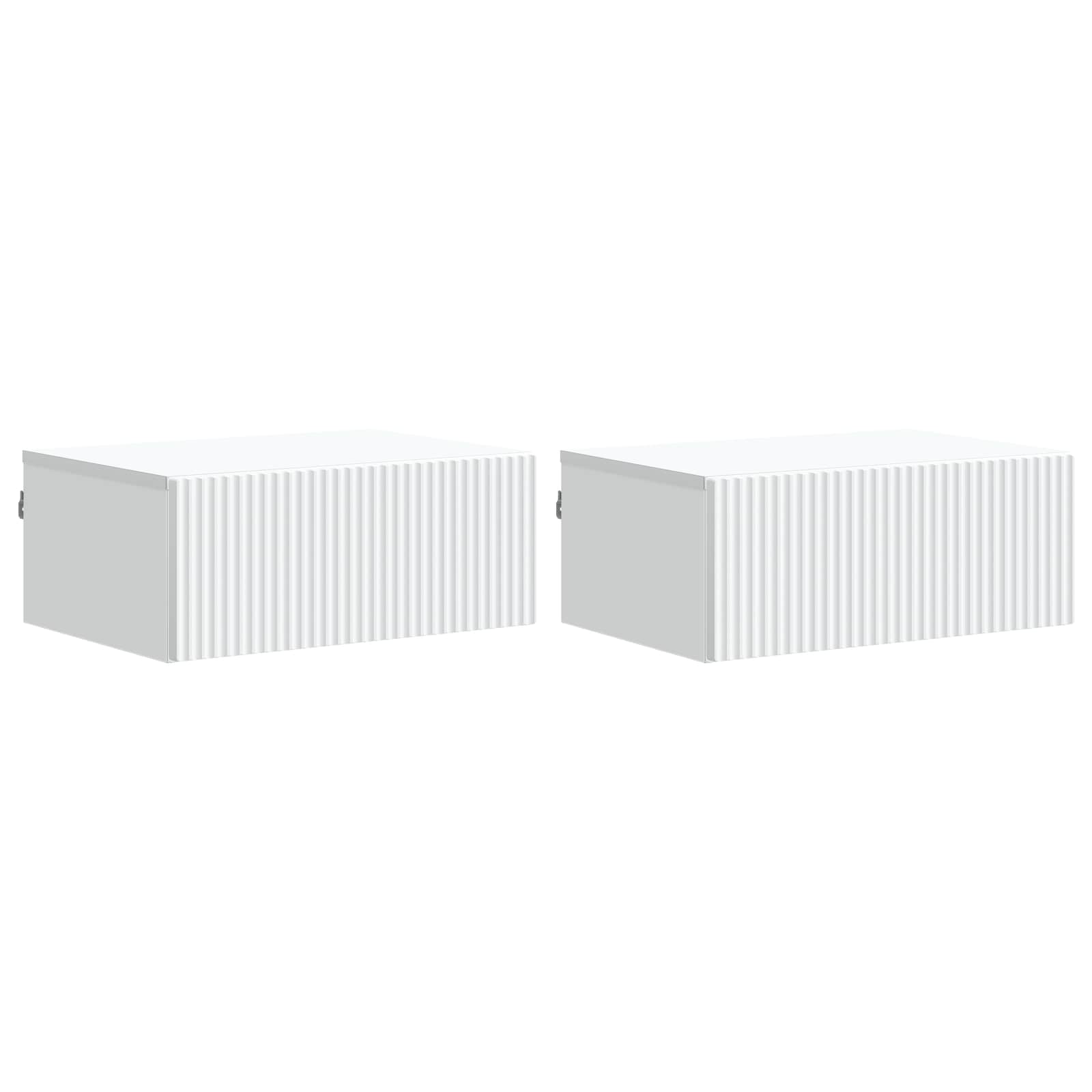 vidaXL Wisząca Szafka Nocna z szufladą 2 pcs Biały 49 x 34,5 x 20 cm