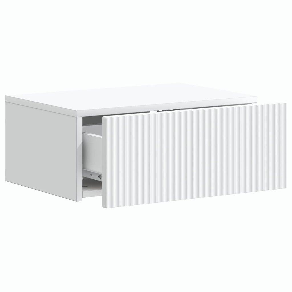 vidaXL Wisząca Szafka Nocna z szufladą 2 pcs Biały 49 x 34,5 x 20 cm