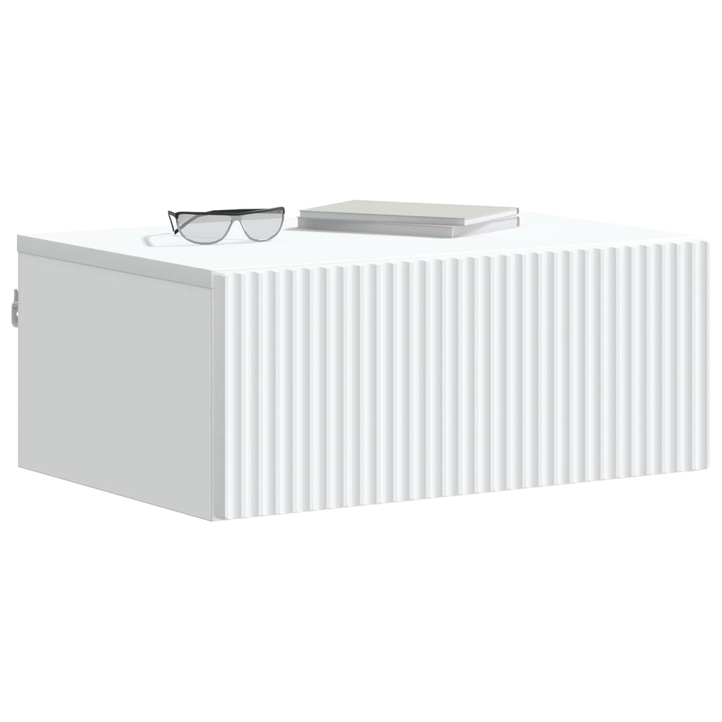 vidaXL Wisząca Szafka Nocna z szufladą 2 pcs Biały 49 x 34,5 x 20 cm
