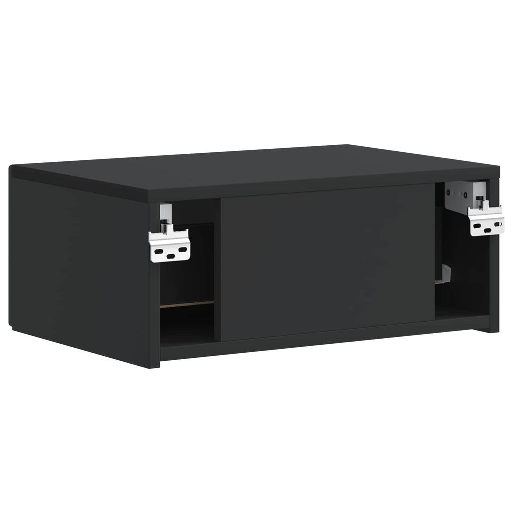 vidaXL Wisząca Szafka Nocna z szufladą Czarny 49 x 34,5 x 20 cm