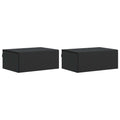 vidaXL Wisząca Szafka Nocna z szufladą 2 pcs Czarny 49 x 34,5 x 20 cm