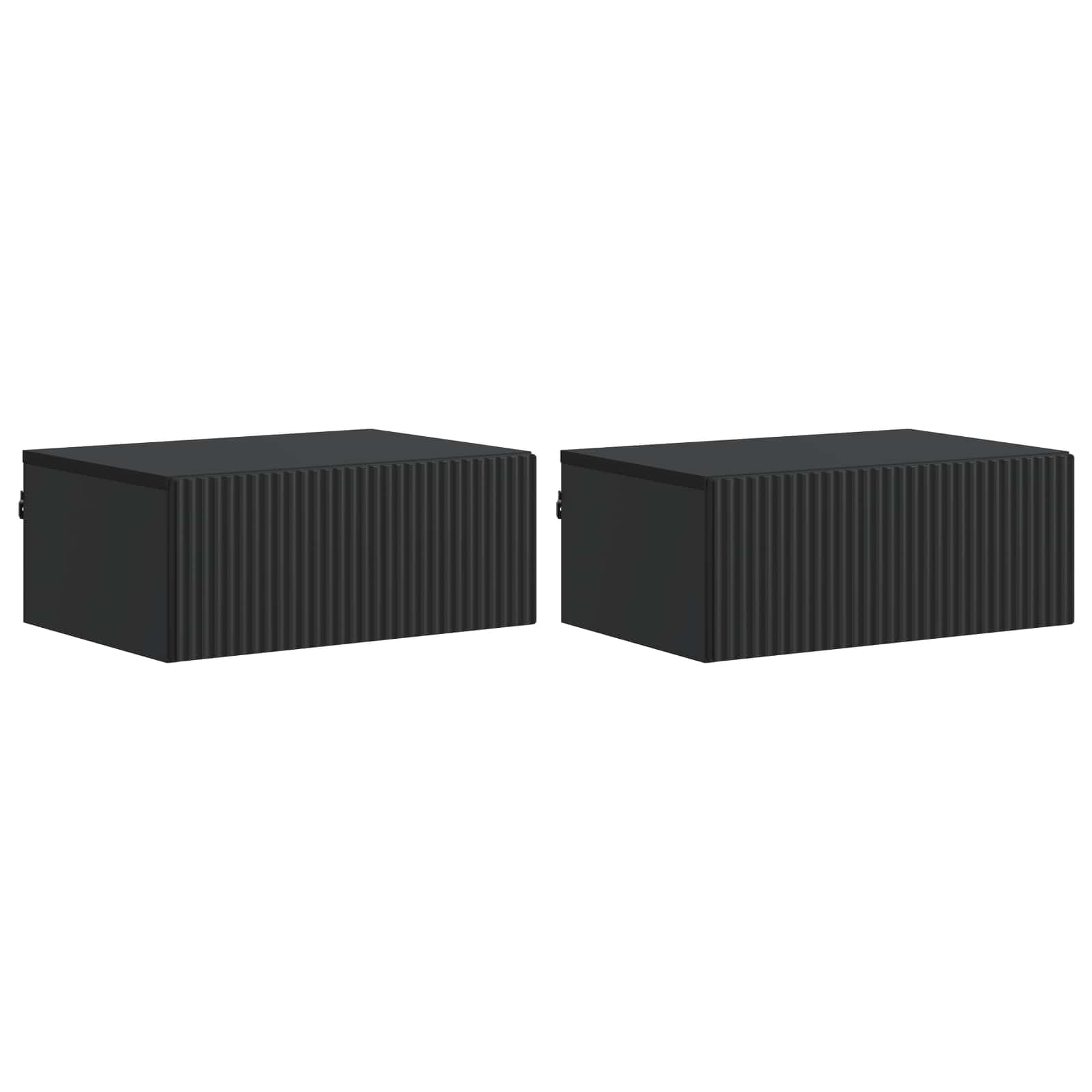vidaXL Wisząca Szafka Nocna z szufladą 2 pcs Czarny 49 x 34,5 x 20 cm